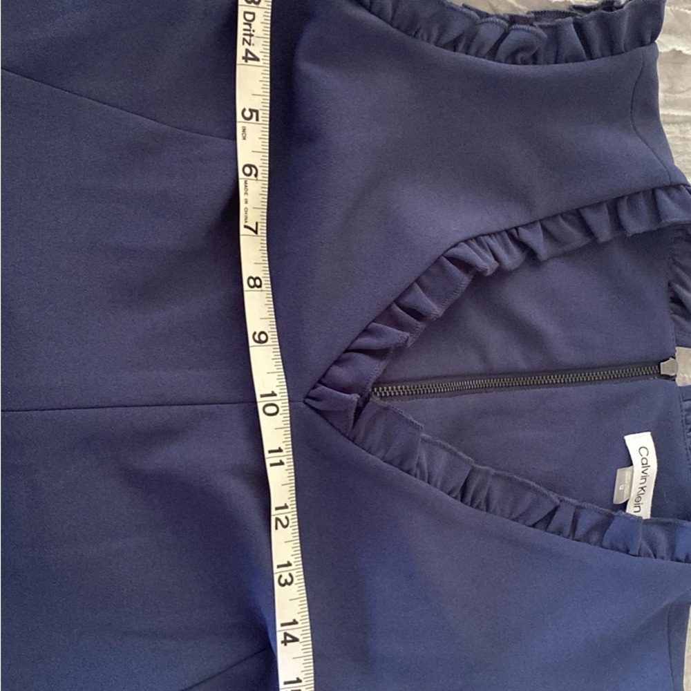 Calvin Klein Navy Blue Sleeveless Jumpsuit with Tie Waist - Picture 5 of 9